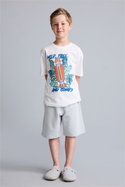 2 piece Regular Fit Printed Knitted Pyjamas