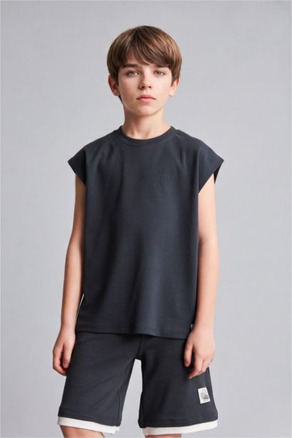 Boy 100% Cotton Crew Neck Tank Top