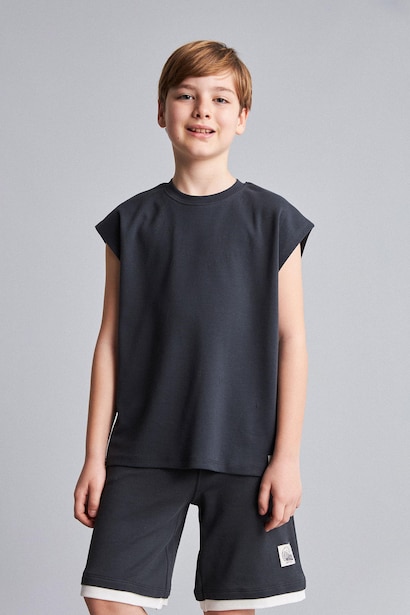 Boy 100% Cotton Crew Neck Tank Top
