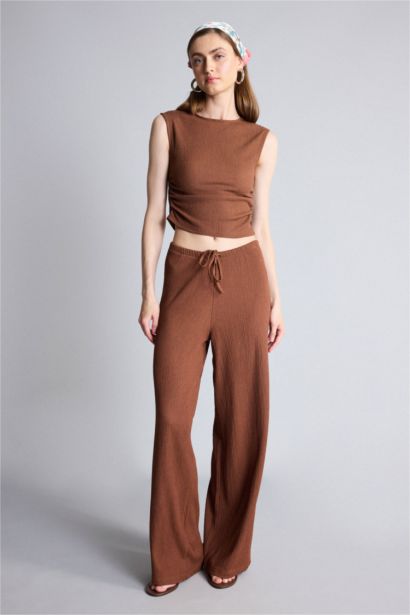 Slim Fit Kırışık Dokulu Atlet