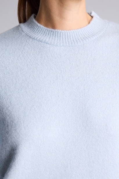 Loose Fit Basic Yün Karışımlı Triko Tişört