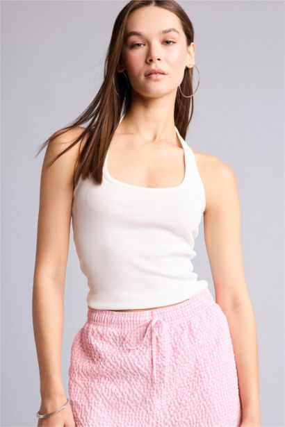 Fitted Kaşkorse Halter yaka Atlet