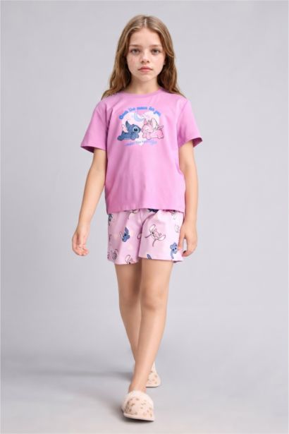Lilo & Stitch Lisanslı Regular Fit 2'Li Pijama Takımı Kız Çocuk
