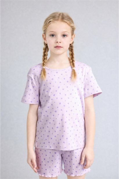Girl Regular Fit Ribbed T 2 Piece Pajama Set