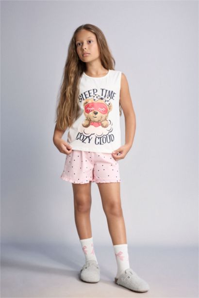 100% Cotton Teddy Bear Regular Fit 2 Piece Pajama Set