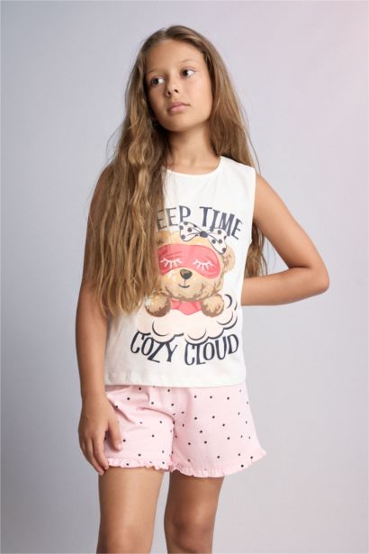 100% Cotton Teddy Bear Regular Fit 2 Piece Pajama Set