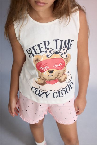 100% Cotton Teddy Bear Regular Fit 2 Piece Pajama Set