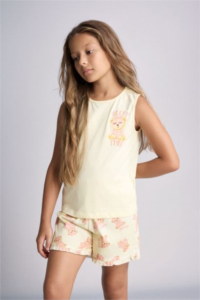 Girl 100% Cotton Teddy Bear 2 Piece Pajama Set