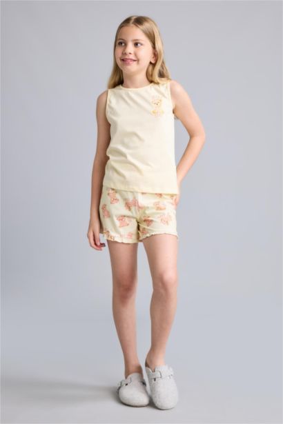 Girl 100% Cotton Teddy Bear 2 Piece Pajama Set
