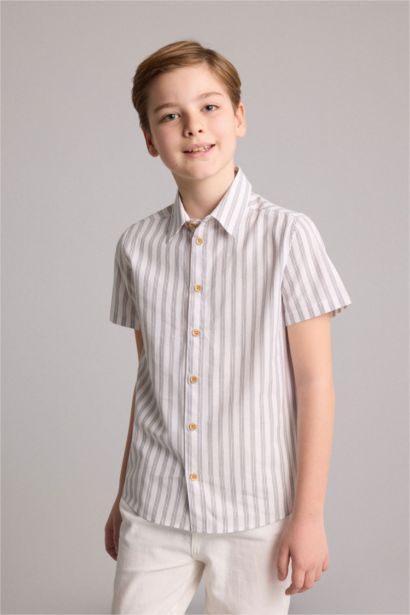 Regular Fit Striped Short Sleeve Shirt