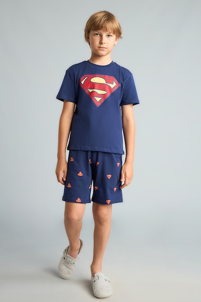 Superman Lisanslı Regular Fit 2'Li Pijama Takımı Erkek Çocuk