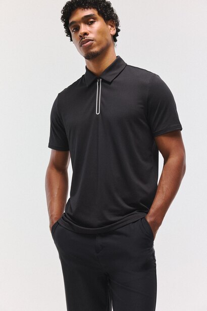 Ultra Yumuşak Yarım Fermuarlı Basic Polo Tişört