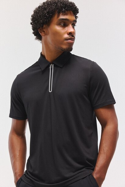Ultra Yumuşak Yarım Fermuarlı Basic Polo Tişört