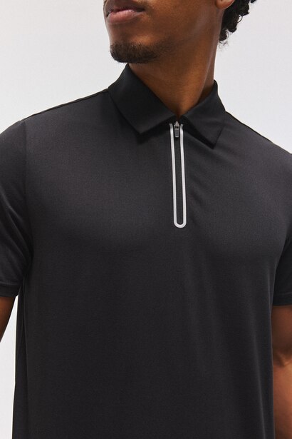 Ultra Yumuşak Yarım Fermuarlı Basic Polo Tişört