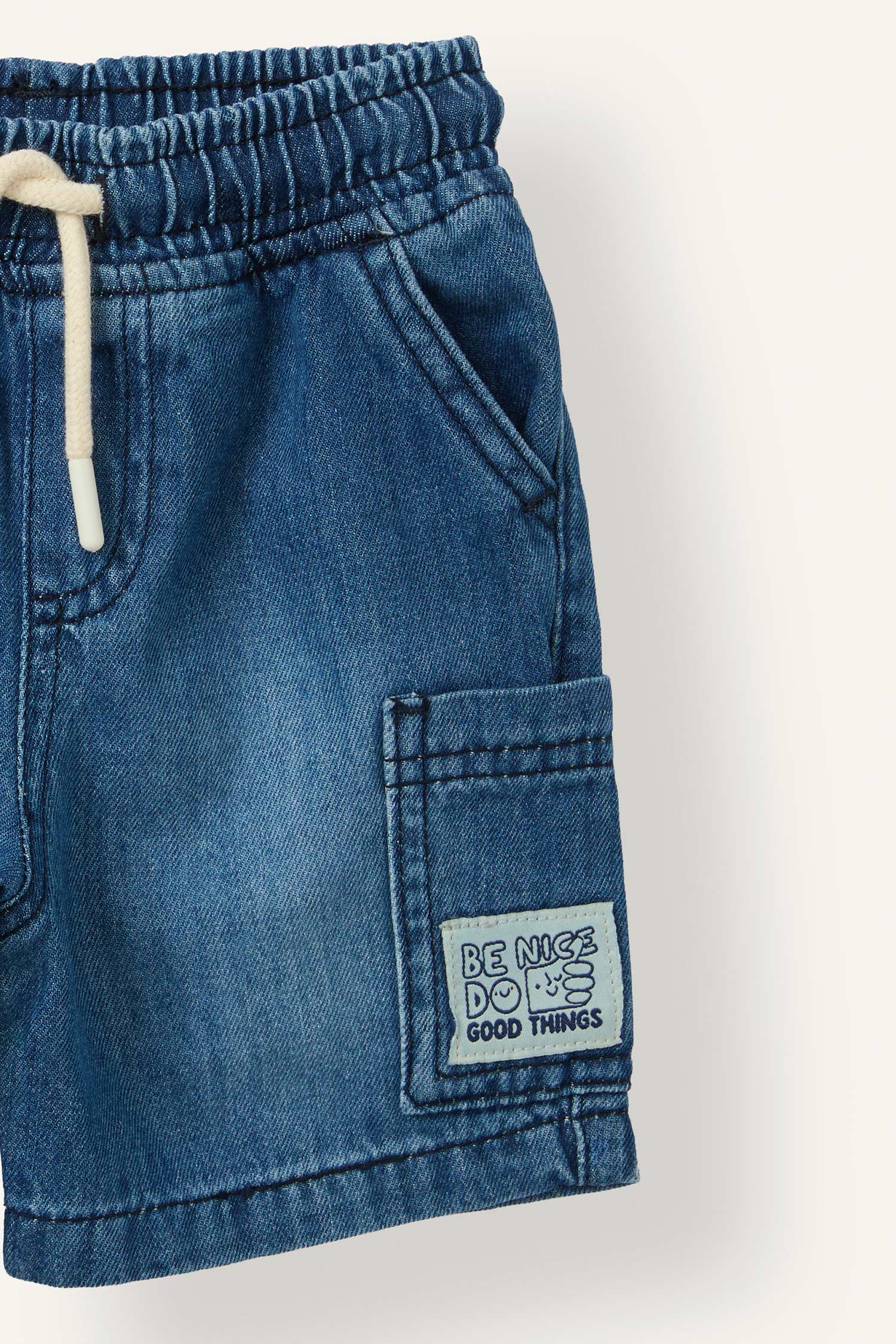 Beli Lastikli Jean Şort Erkek Bebek