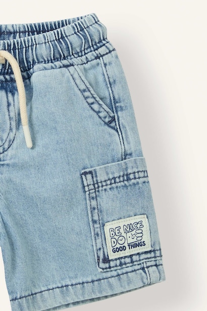 Beli Lastikli Jean Şort Erkek Bebek