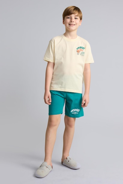 Ensemble Pyjama T-shirt imprimé et Short 100% coton pour garçon