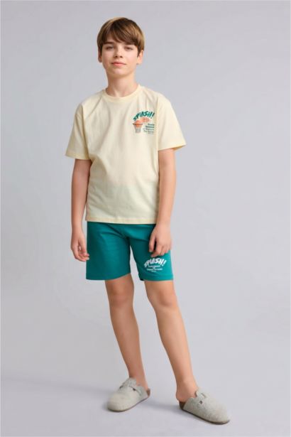 Boy 2 piece Regular Fit Printed Knitted Pyjamas