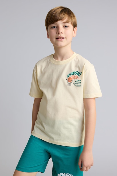 Ensemble Pyjama T-shirt imprimé et Short 100% coton pour garçon