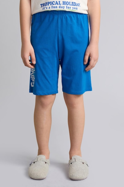 Boy 100% Cotton Printed Top Shorts 2 Piece Pyjama Set