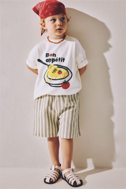 Baby Boy Food Print T-Shirt Shorts 2 Piece Set