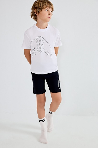 Ensemble Pyjama imprimé PlayStation 100% coton Coupe régulière pour garçon