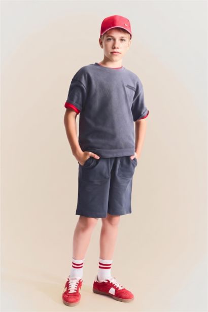 Boy Oversize Fit Slogan Short Sleeve T-Shirt
