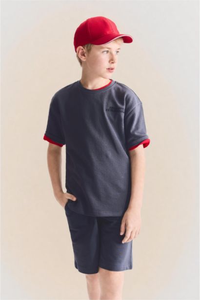 Boy Oversize Fit Slogan Short Sleeve T-Shirt