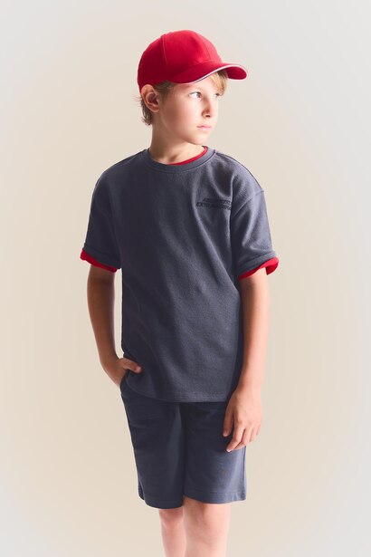 %100 Pamuk Oversize Baskılı Tişört Erkek Çocuk