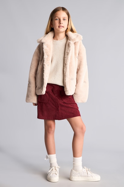 Girl Polo Collar Puffer Jacket