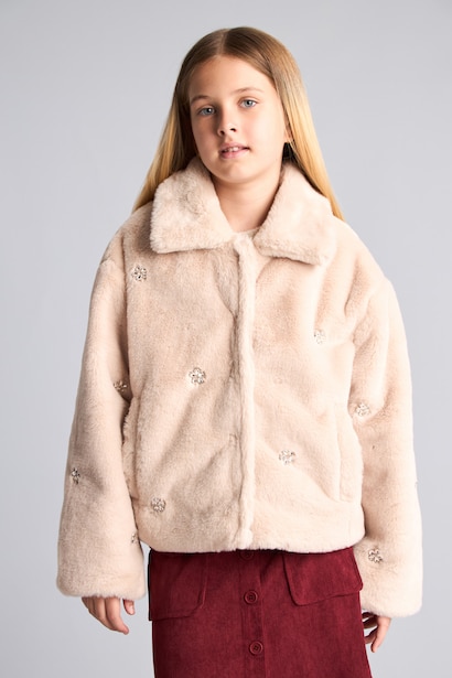 Girl Polo Collar Puffer Jacket