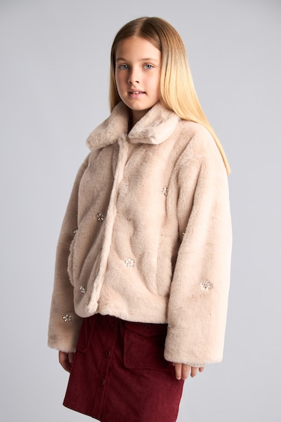 Girl Polo Collar Puffer Jacket