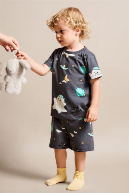 Baby Boy 100% Cotton Patterned 2 Piece Pajama Set