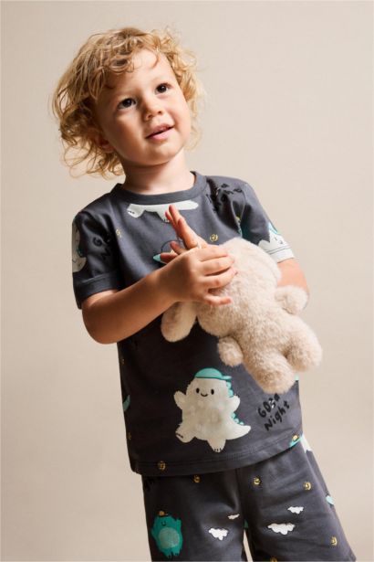 Baby Boy 100% Cotton Patterned 2 Piece Pajama Set