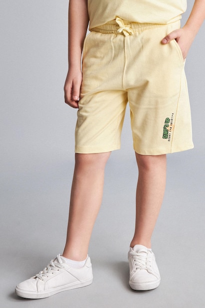 Boy Oversize Fit Palm Printed 100% Cotton Shorts