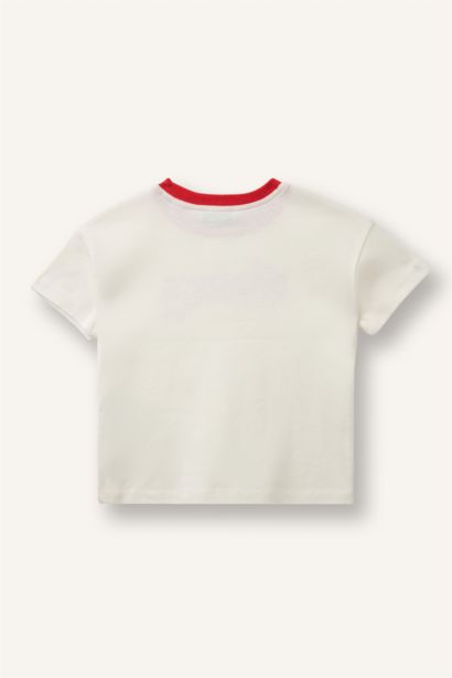 Baskılı Ribana Tişört Kız Bebek