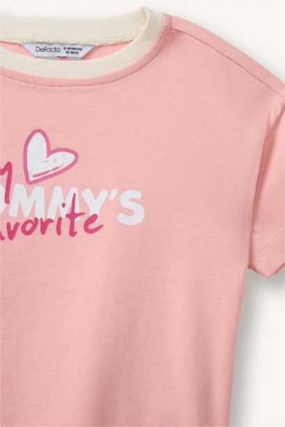 Baskılı Ribana Tişört Kız Bebek