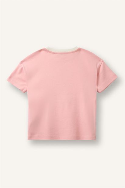 Baskılı Ribana Tişört Kız Bebek