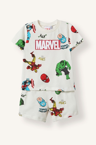 2 piece Regular Fit Marvel T-shirt Shorts Pyjama Set