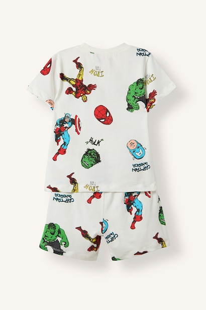 2 piece Regular Fit Marvel T-shirt Shorts Pyjama Set