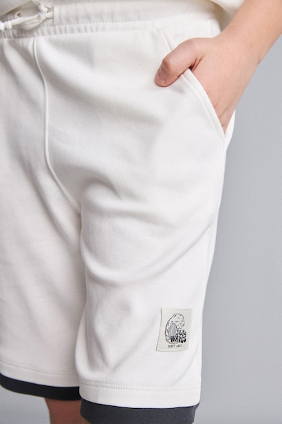 Boy Oversize Fit Elastic Waist Shorts