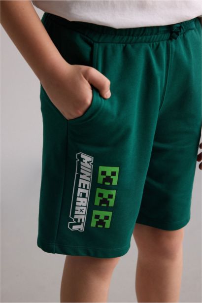 %100 Pamuk Minecraft Şort Erkek Çocuk