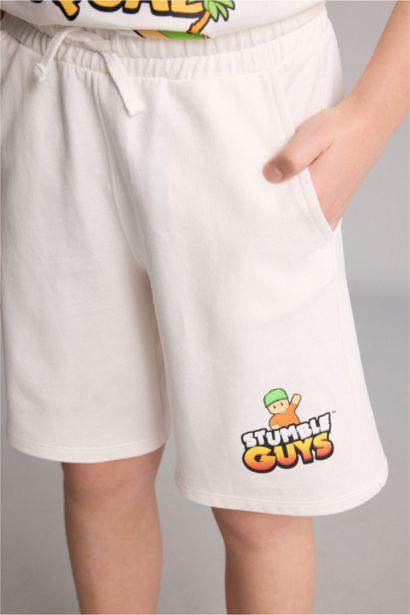 %100 Pamuk Stumble Guys Şort Erkek Çocuk