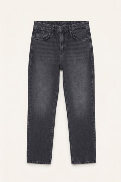Straıght Fıt Yıkanmış Denim Pantolon