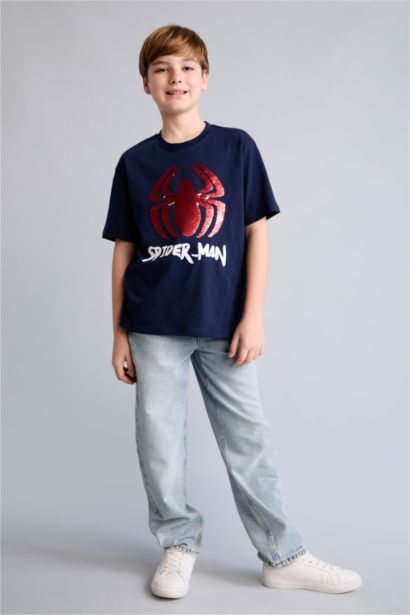 New Regular Fit Spiderman Licensed Short Sleeve T-Shirt