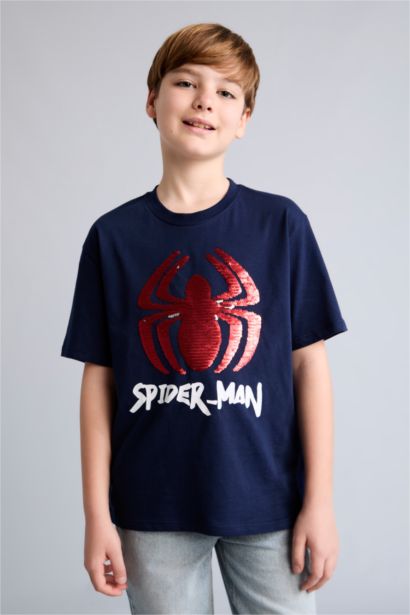 New Regular Fit Spiderman Licensed Short Sleeve T-Shirt