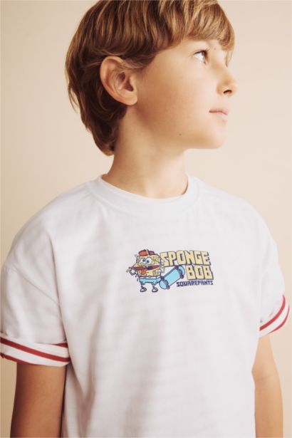 Boy 100% Cotton SpongeBob Back Print Oversize T-Shirt