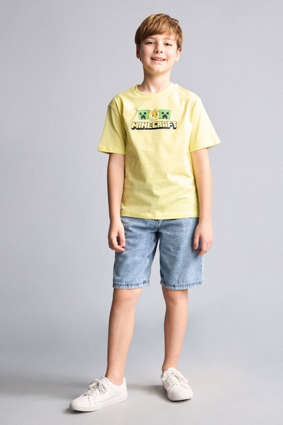 New Regular Fit Minecraft Licensed Short Sleeve T-Shirt