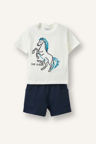2 piece Regular Fit Embroidered Set