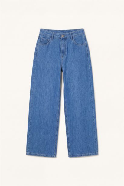 %100 Pamuk Wıde Leg Jean Pantolon